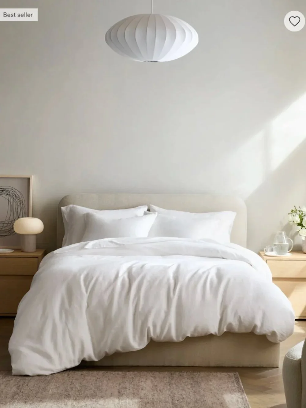 New! European Linen Duvet Cover Set, Full / Queen, White